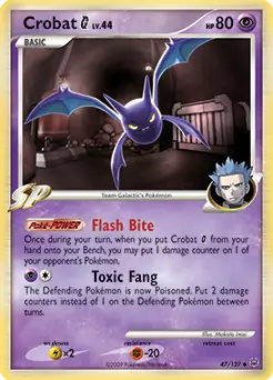 Crobat G Pokemon card from Platinum