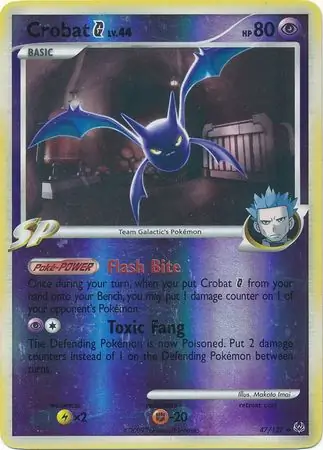 Crobat G Reverse Holo Pokemon card from Platinum