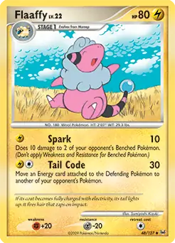 Flaaffy Pokemon card from Platinum