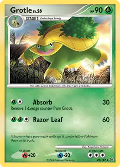Grotle Pokemon card from Platinum
