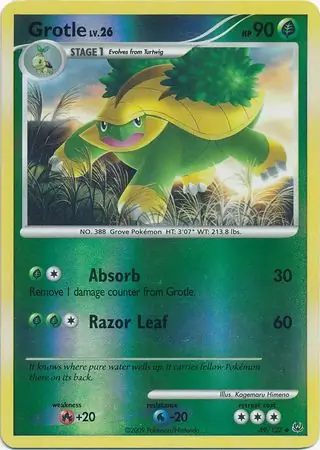 Grotle Reverse Holo Pokemon card from Platinum
