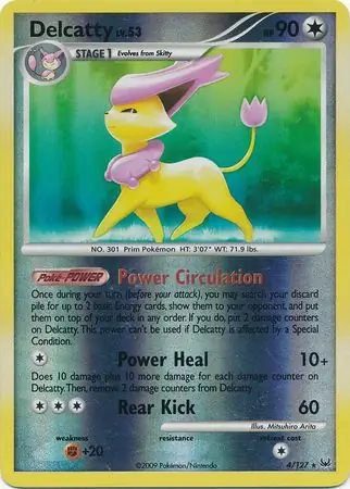 Delcatty Reverse Holo Pokemon card from Platinum
