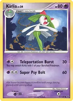 Kirlia Pokemon card from Platinum
