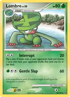 Lombre Pokemon card from Platinum