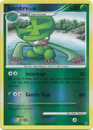 Lombre Reverse Holo Pokemon card from Platinum