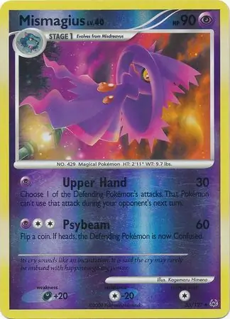 Mismagius Reverse Holo Pokemon card from Platinum
