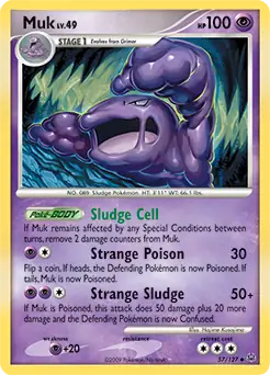 Muk Pokemon card from Platinum