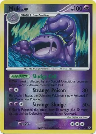 Muk Reverse Holo Pokemon card from Platinum