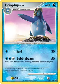 Prinplup Pokemon card from Platinum