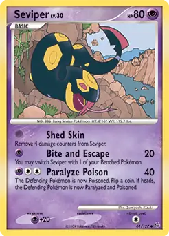 Seviper Pokemon card from Platinum