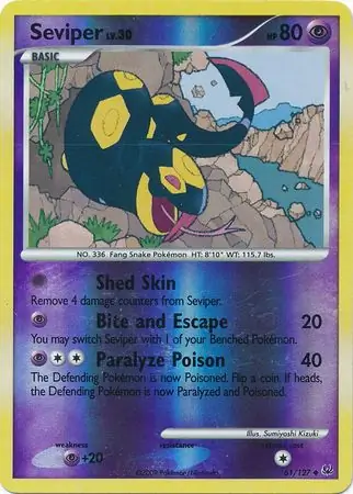 Seviper Reverse Holo Pokemon card from Platinum