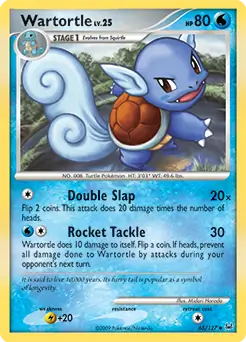 Wartortle Pokemon card from Platinum