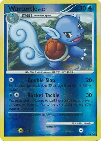 Wartortle Reverse Holo Pokemon card from Platinum