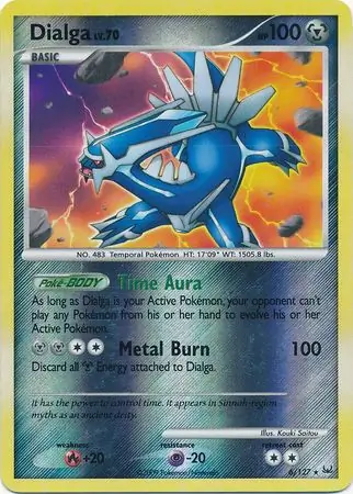 Dialga Lv. 70 Reverse Holo Pokemon card from Platinum