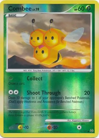 Combee Reverse Holo Pokemon card from Platinum