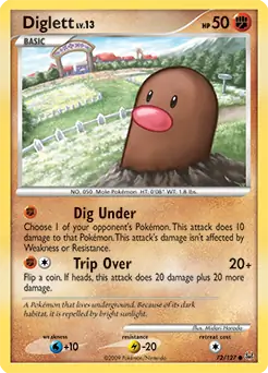 Diglett Pokemon card from Platinum