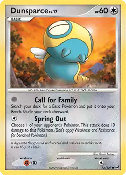 Dunsparce Pokemon card from Platinum
