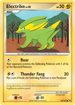 Electrike Pokemon card from Platinum