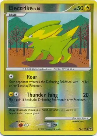 Electrike Reverse Holo Pokemon card from Platinum