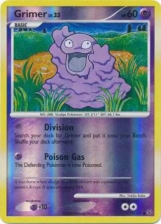 Grimer Reverse Holo Pokemon card from Platinum