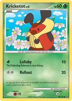 Kricketot Pokemon card from Platinum
