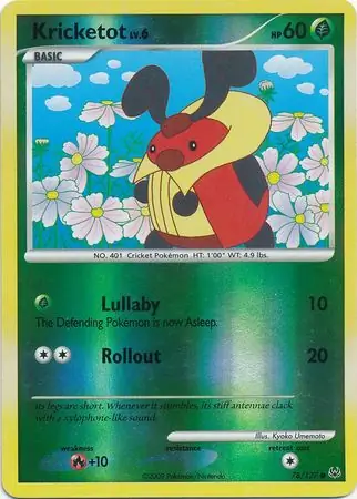 Kricketot Reverse Holo Pokemon card from Platinum