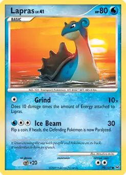 Lapras Pokemon card from Platinum
