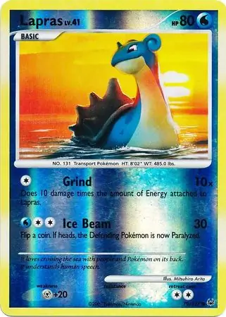 Lapras Reverse Holo Pokemon card from Platinum
