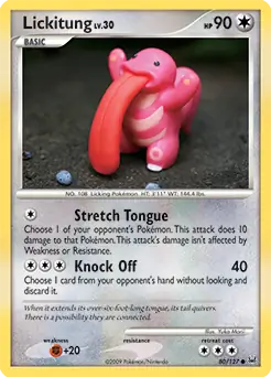 Lickitung Pokemon card from Platinum