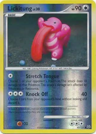 Lickitung Reverse Holo Pokemon card from Platinum