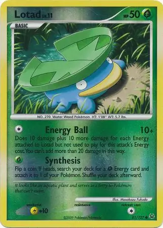 Lotad Reverse Holo Pokemon card from Platinum