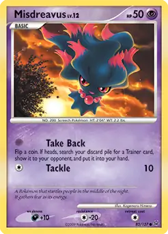 Misdreavus Pokemon card from Platinum