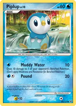 Piplup Pokemon card from Platinum