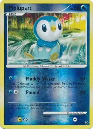 Piplup Reverse Holo Pokemon card from Platinum