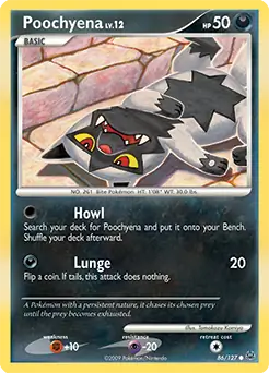 Poochyena Pokemon card from Platinum