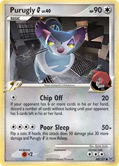 Purugly G Pokemon card from Platinum