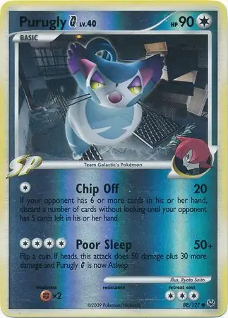 Purugly G Reverse Holo Pokemon card from Platinum