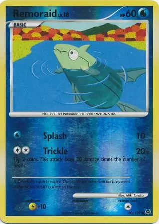 Remoraid Reverse Holo Pokemon card from Platinum