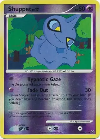 Shuppet Reverse Holo Pokemon card from Platinum