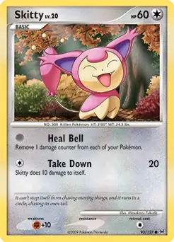Skitty Pokemon card from Platinum