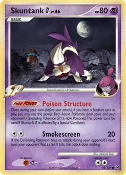 Skuntank G Pokemon card from Platinum