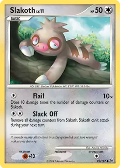Slakoth Pokemon card from Platinum