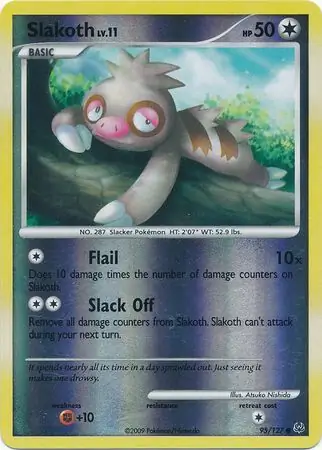 Slakoth Reverse Holo Pokemon card from Platinum