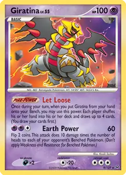 Giratina Lv. 55 Holo Pokemon card from Platinum