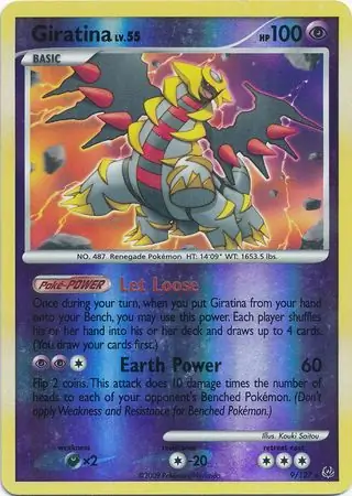 Giratina Lv. 55 Reverse Holo Pokemon card from Platinum