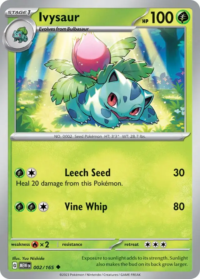 Ivysaur Pokemon card from Pokemon Card 151