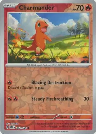 Charmander Reverse Holo Pokemon card from Pokemon Card 151
