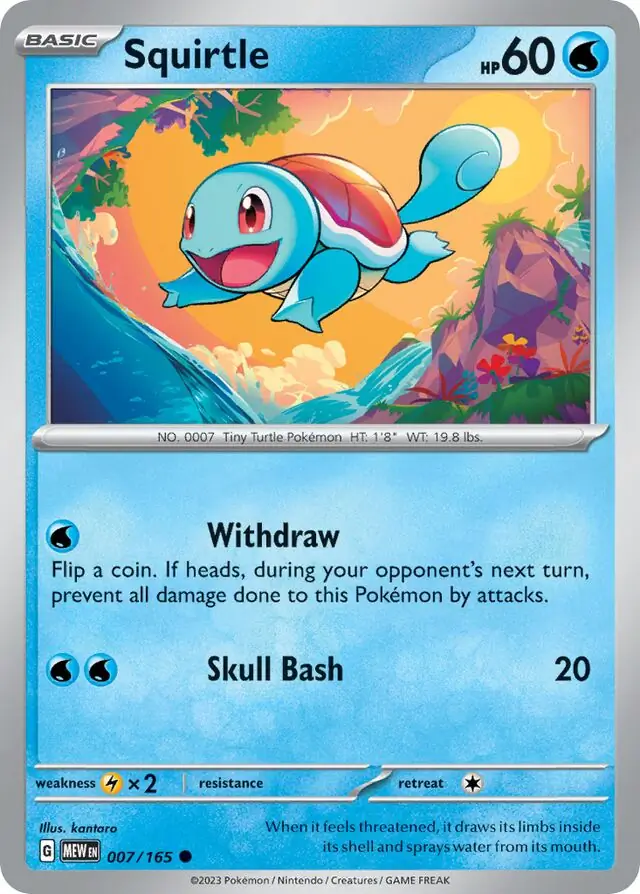 Squirtle Pokemon card from Pokemon Card 151