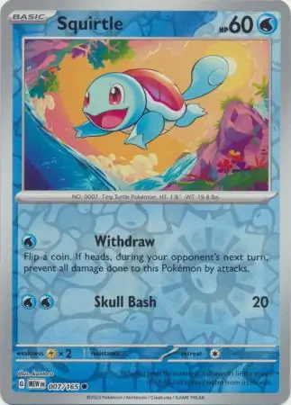 Squirtle Reverse Holo Pokemon card from Pokemon Card 151