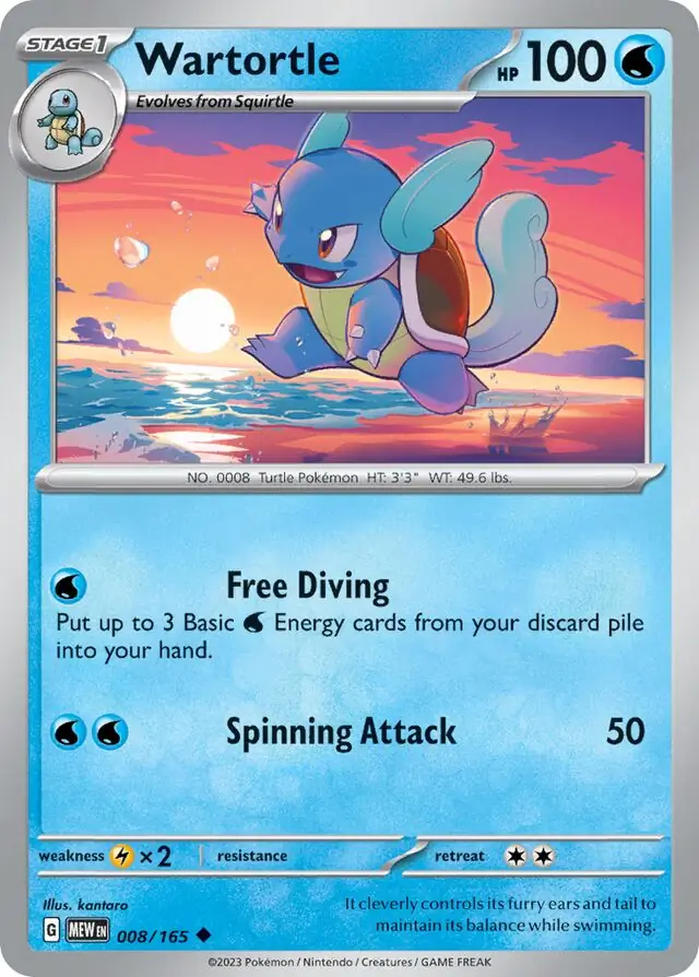 Wartortle Pokemon card from Pokemon Card 151